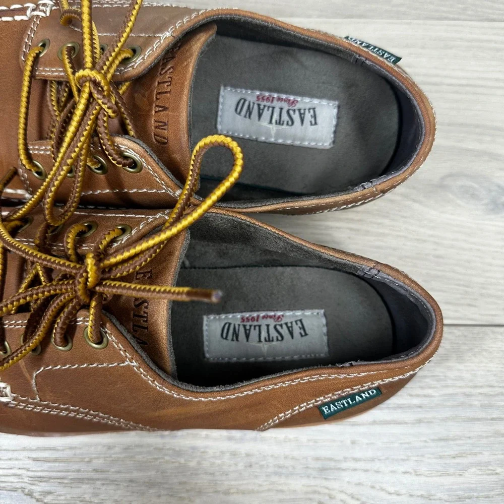 Eastland Lumber Down Boat Shoes Men 10D Brown Leather Moc Toe Heritage Preppy